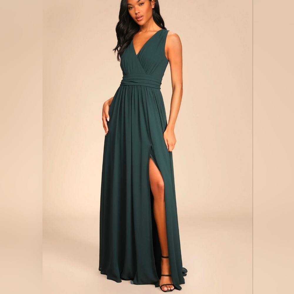 Lulu's Deep Teal Sleeveless Maxi Dress